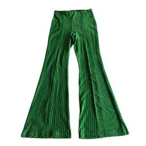 Free People Cotton Stretch Corduroy Structured Pull On Flare Kelly Green Pants M
